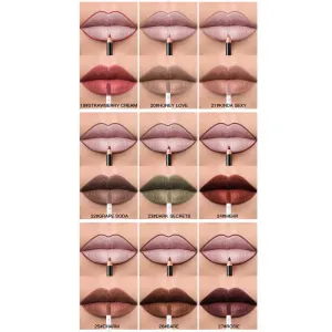 25g Long Lasting Lipstick Waterproof Matte Liquid Gloss Lip Liner Cosmetics Set Liquid Lipstick