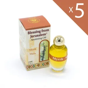 5 x Anointing Oils Myrrh 12 ml - 0.4 oz From Holyland (5 bottles)