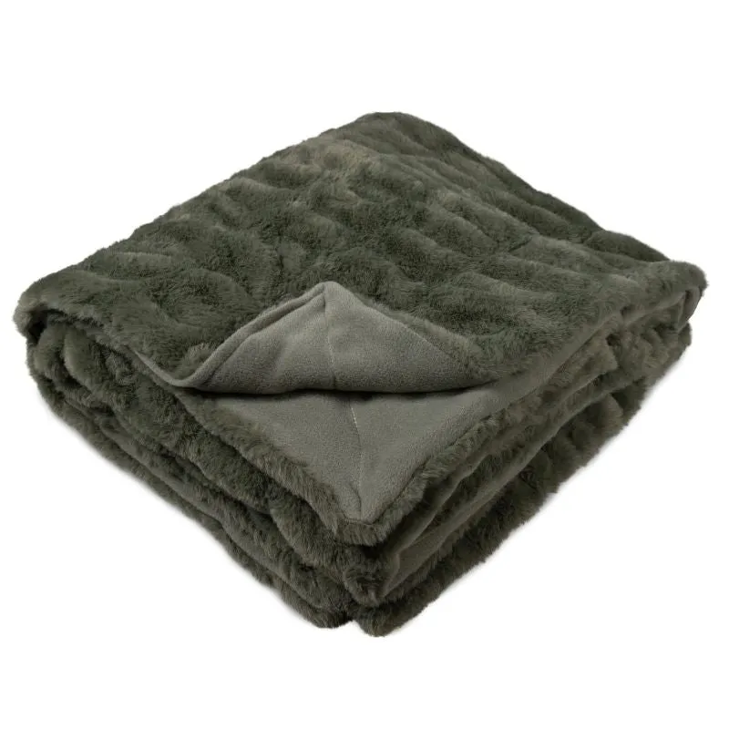 Ardor Boudoir Clayton Faux Fur Khaki Throw