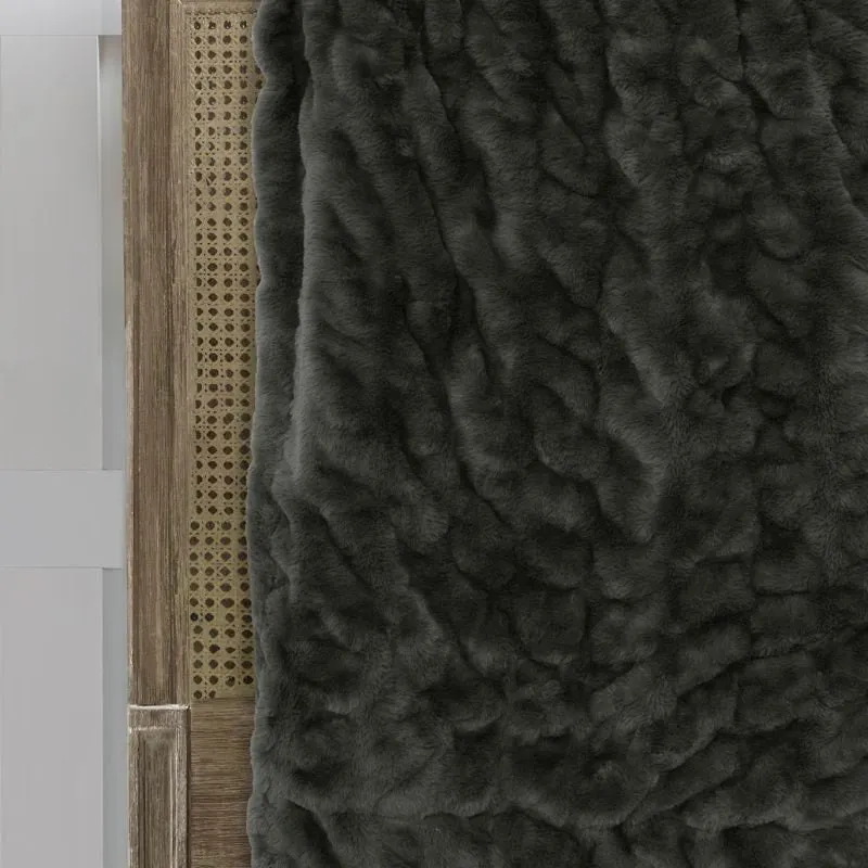 Ardor Boudoir Clayton Faux Fur Khaki Throw