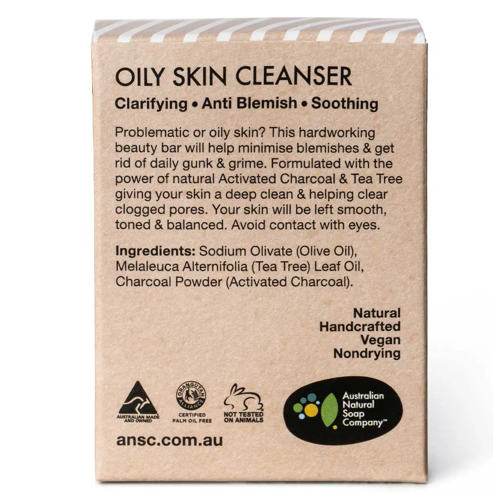 Australian Natural Soap Company Charcoal Face Cleanser Bar - Oily Skin