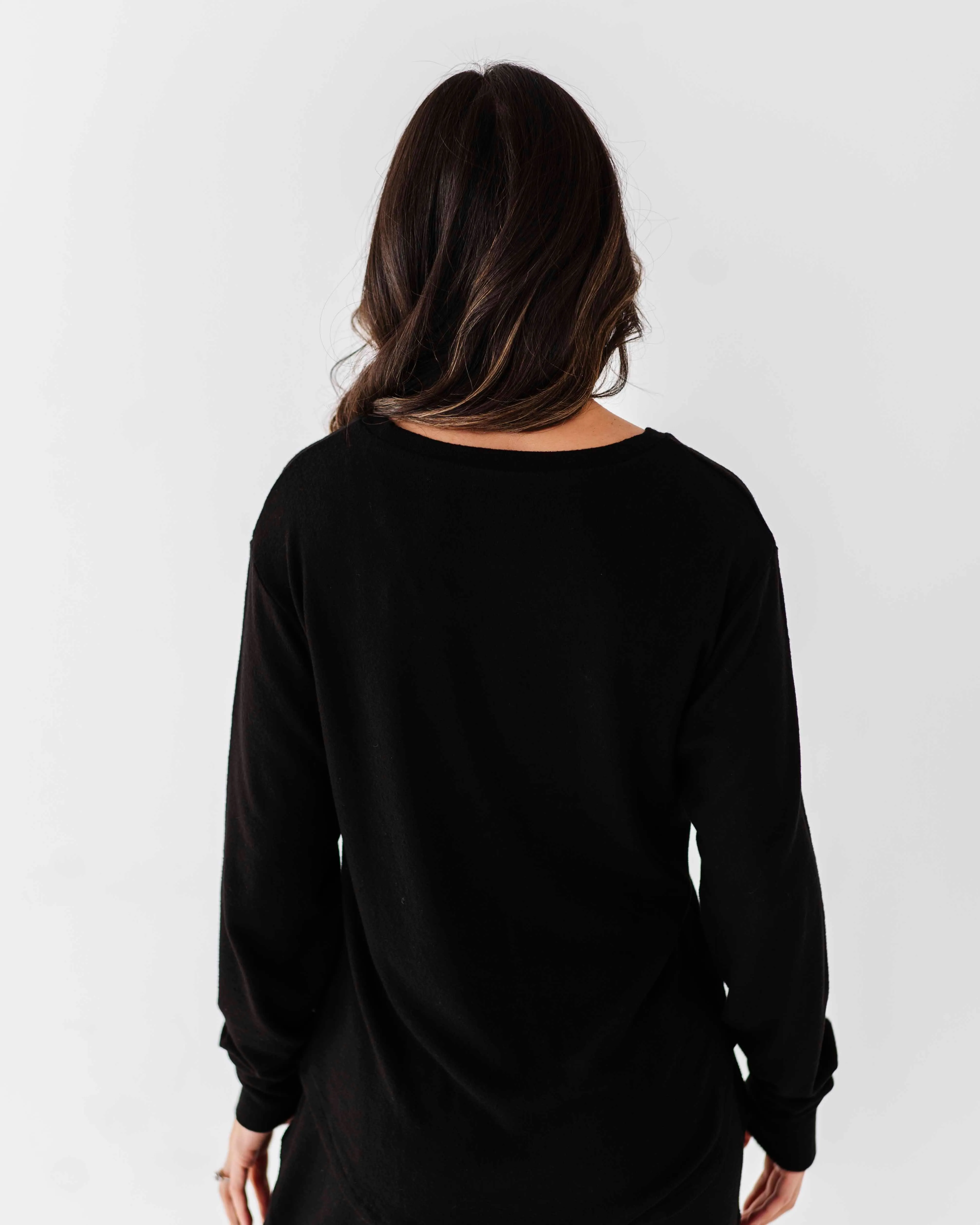 Black Women's Long Sleeve Top - Cloud Plush Bamboo