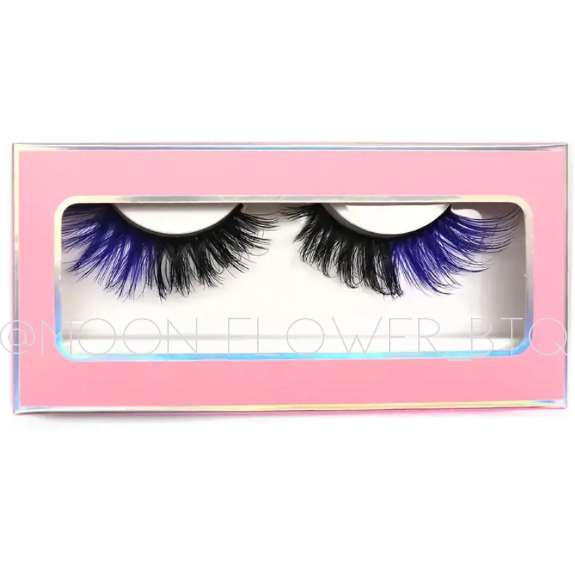 Blue Black Fluffy Wispy Cat Eye False Eyelashes