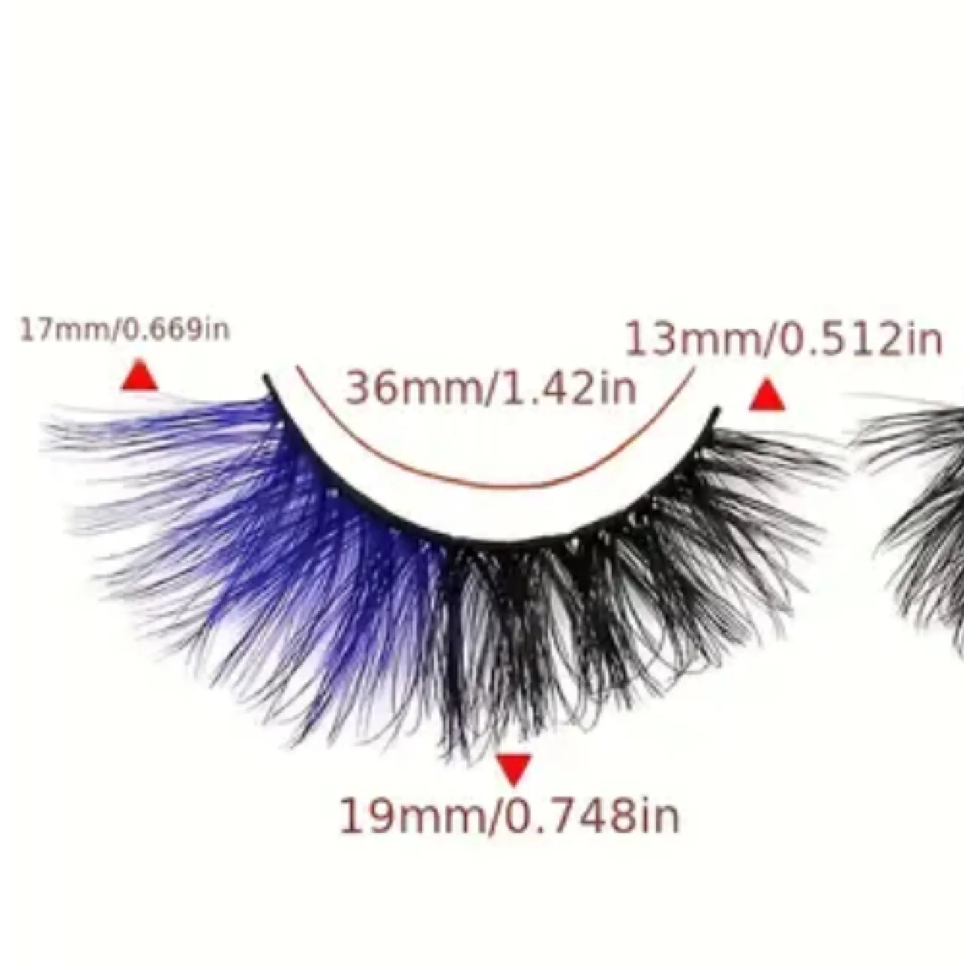 Blue Black Fluffy Wispy Cat Eye False Eyelashes