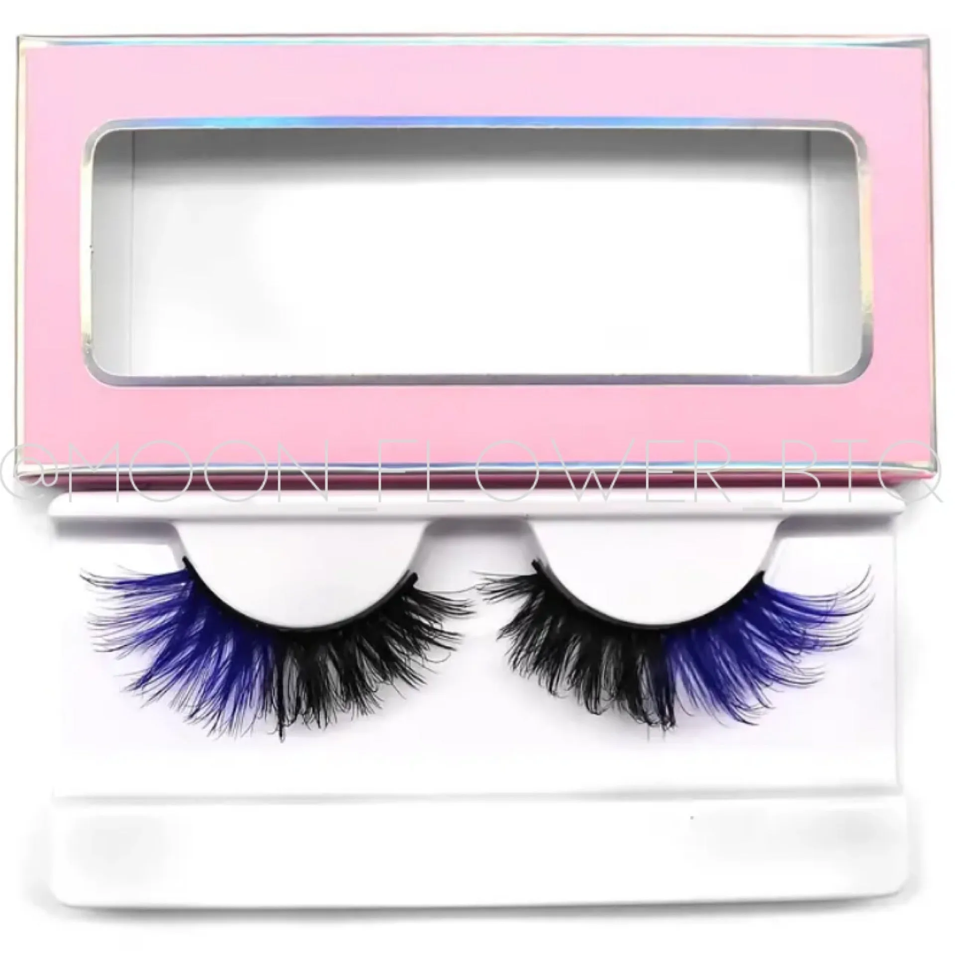 Blue Black Fluffy Wispy Cat Eye False Eyelashes