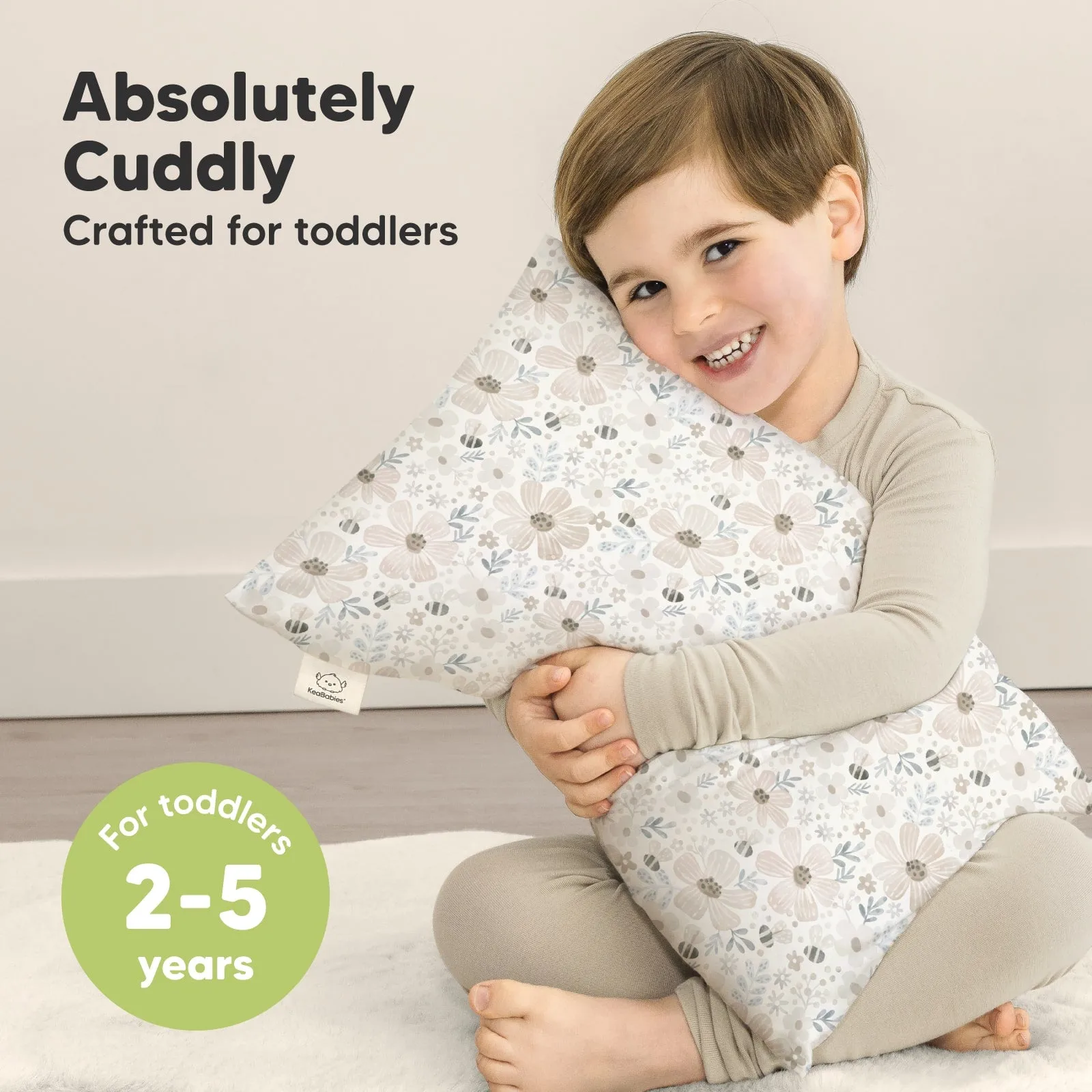 Cuddly Toddler Pillow with Pillowcase (Flora Vale)