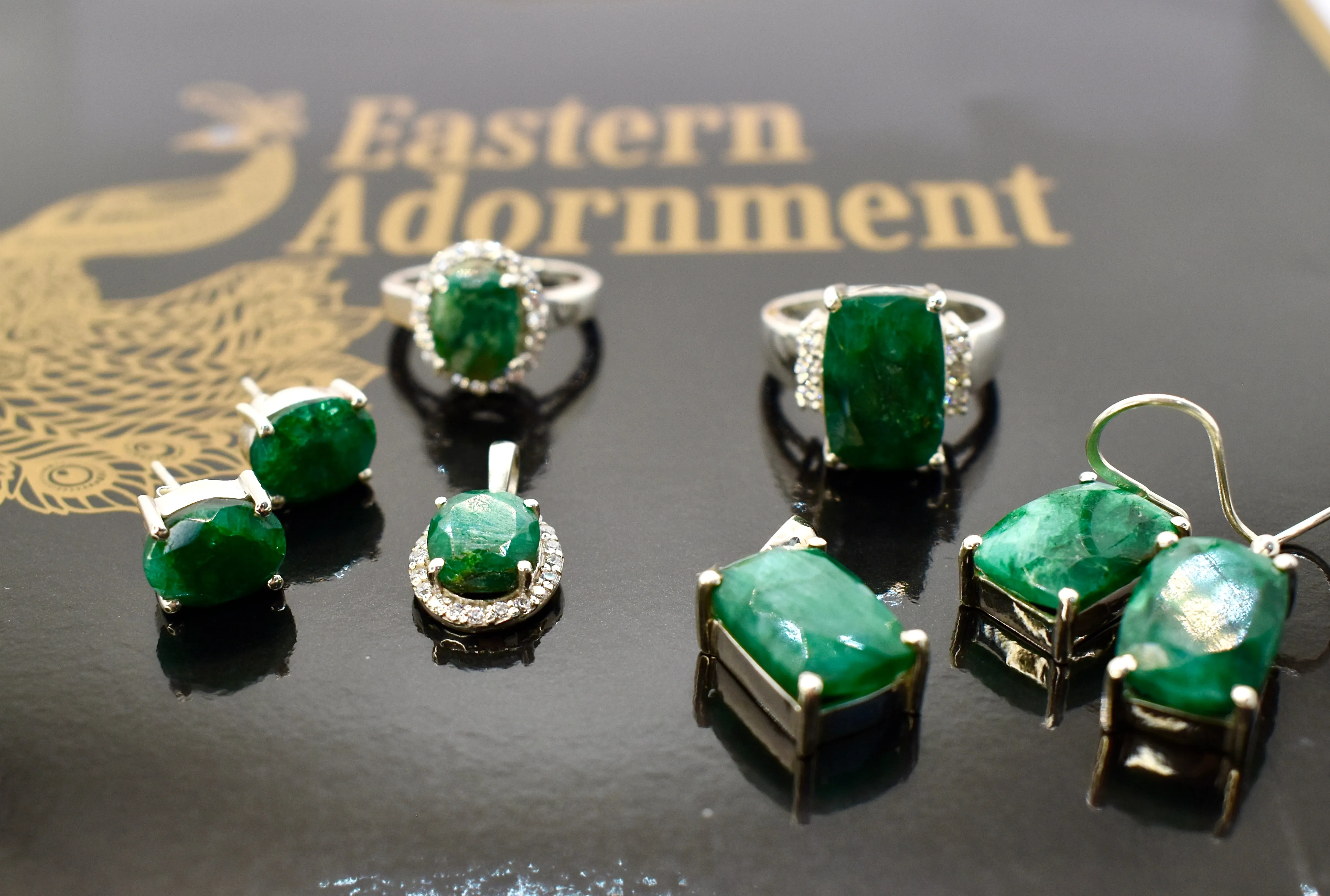 Emerald Premium Gemstone Oblong Ring