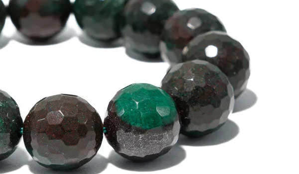 Faceted Bloodstone Natural Gemstone Bracelet