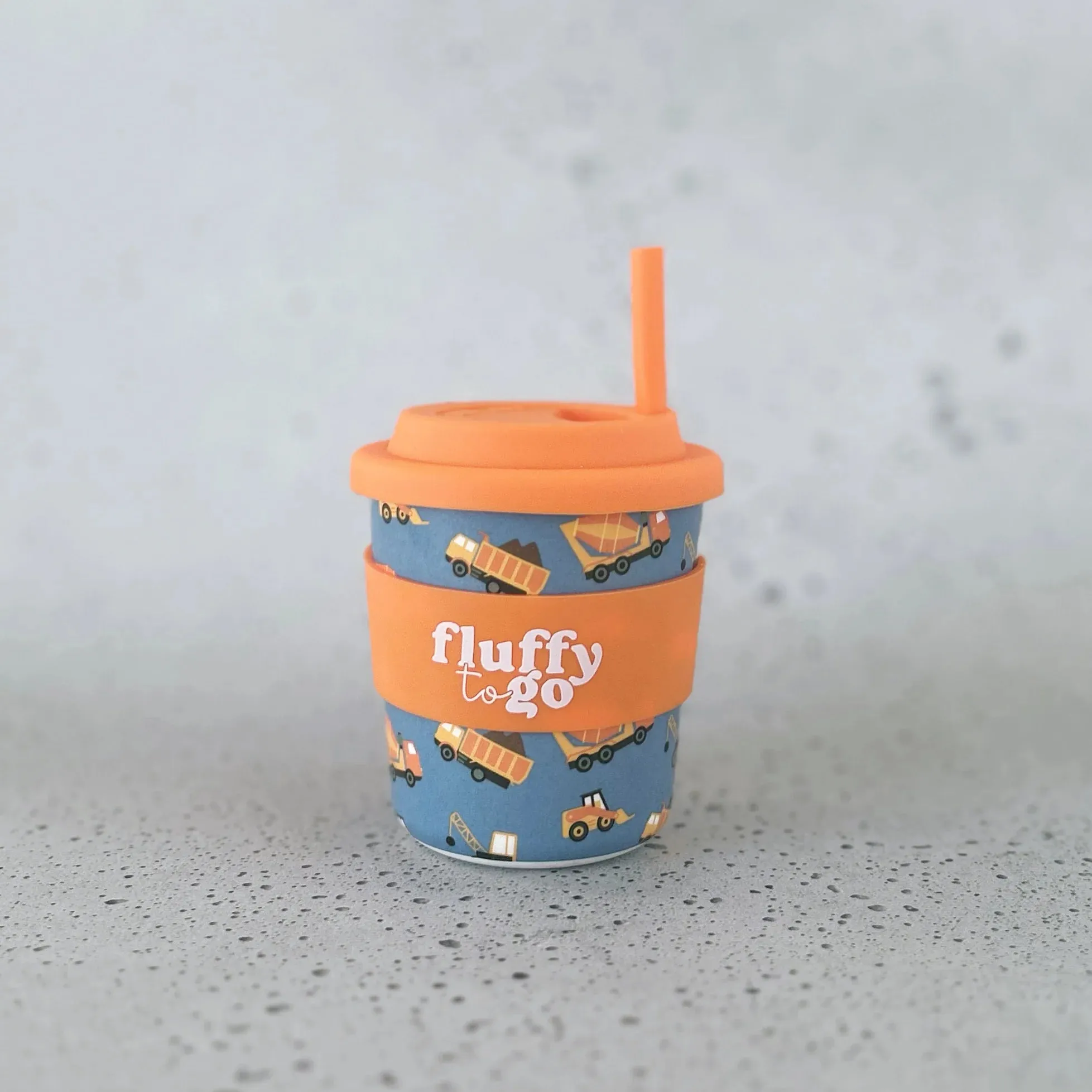 Fluffy to go all about construction 240ml hot chocolate cup