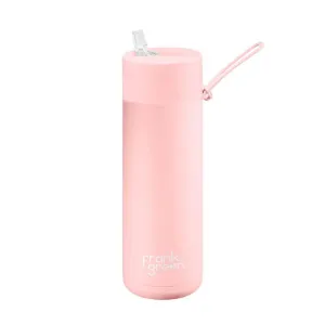 Frank Green 595ml Ceramic Water Bottle with Straw Blushed