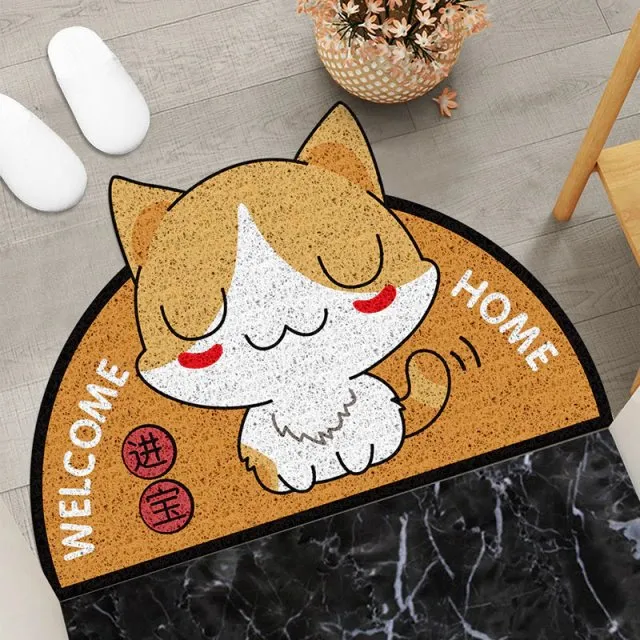 Furry Friend Greeting: Dog Welcome Home Semi-Circle Mat