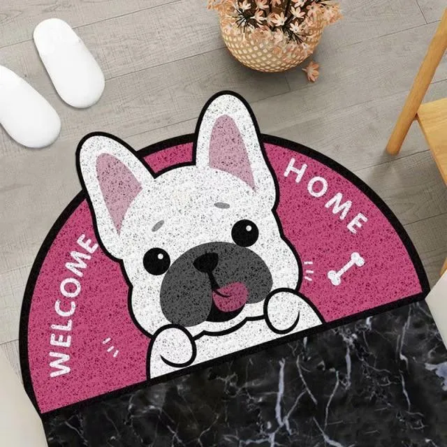 Furry Friend Greeting: Dog Welcome Home Semi-Circle Mat