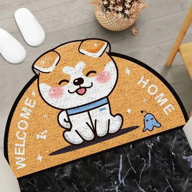 Furry Friend Greeting: Dog Welcome Home Semi-Circle Mat