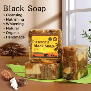 Handmade African Black Soap Duo