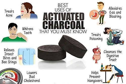 Healthvit Activated Charcoal Powder | 100% Natural for Skincare | Teeth Whitening | Blackheads remover | Oral hygiene products - 100gm