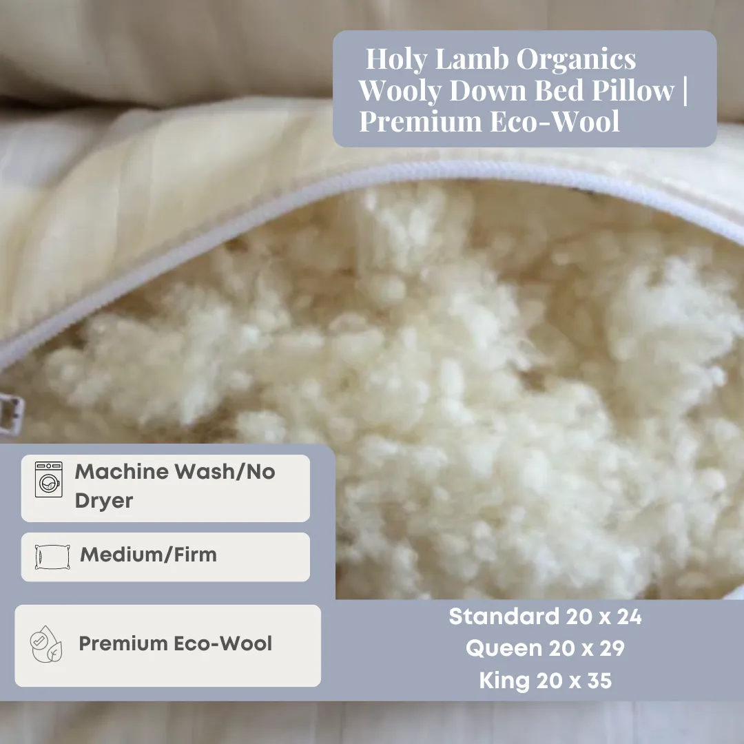 Holy Lamb Organics Wooly Down Bed Pillow | Premium Eco-Wool