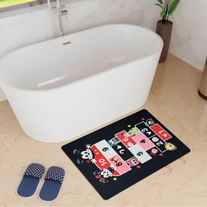 Kuber Industries Disney Mickey Teams Bathmat | Anti Skid Bathroom Mat | Rubber, Polyester Floor Mat for Home | Quick-Drying Non-Slip Bathroom Rug | HY021 | Black