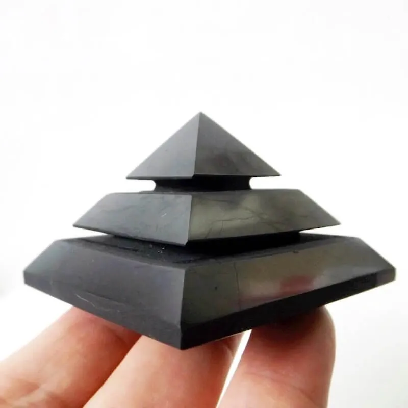 Large Shungite Polished Sakkara Pyramid