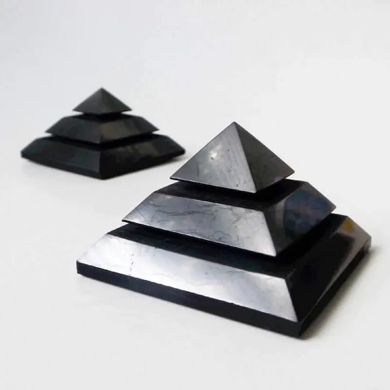 Large Shungite Polished Sakkara Pyramid