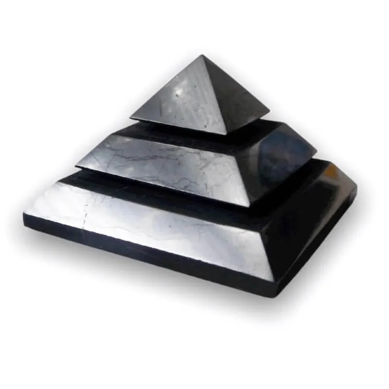 Large Shungite Polished Sakkara Pyramid