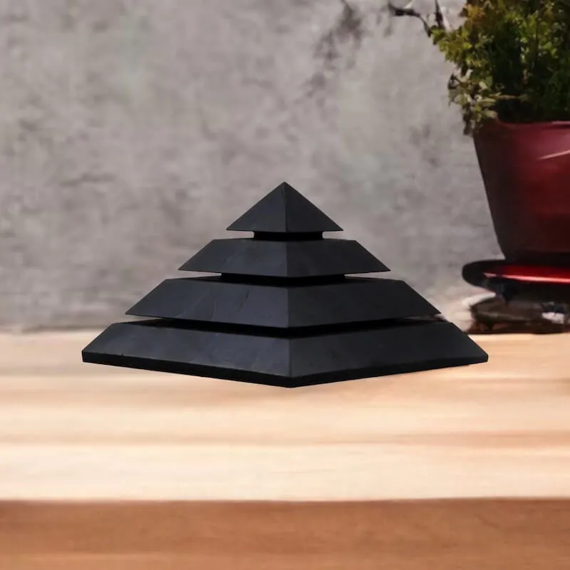 Large Shungite Polished Sakkara Pyramid