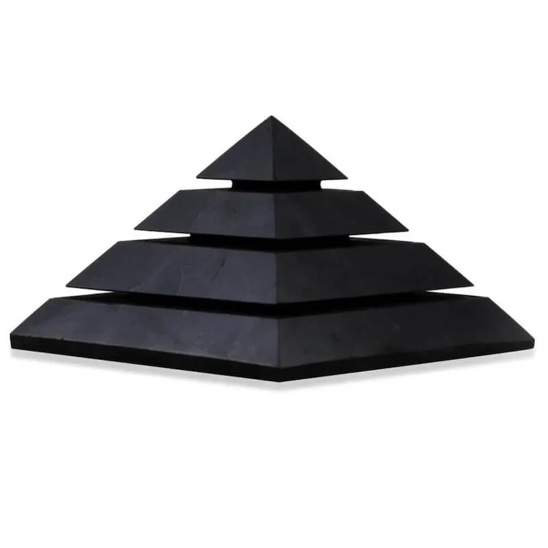 Large Shungite Polished Sakkara Pyramid