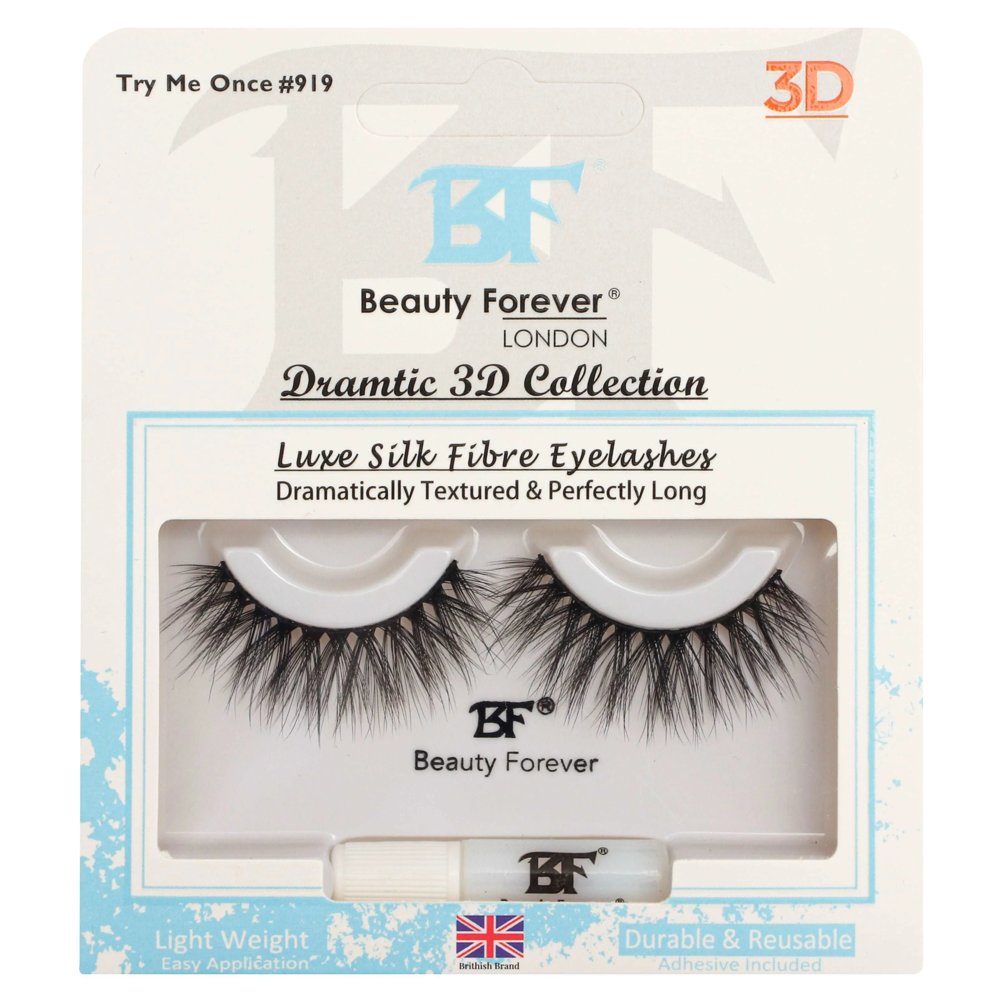 Luxe Silk Fibre 3D Eyelashes Try me Once No. 919 (Dramatically Textured and perfectly Long)