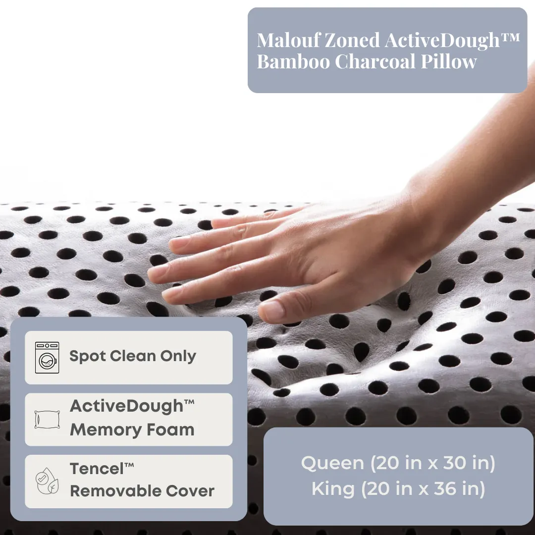 Malouf Zoned ActiveDough™   Bamboo Charcoal Pillow