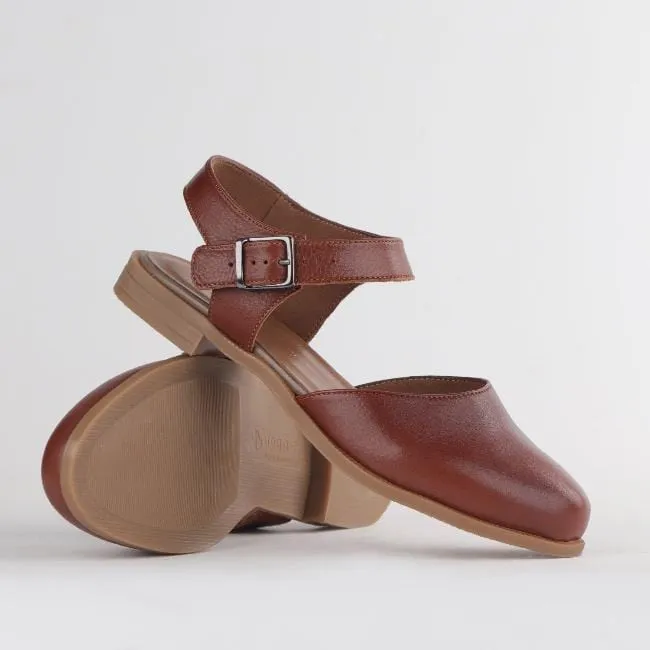 Mary Jane Sandal in Chestnut - 12344