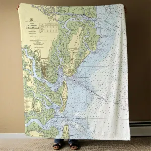 Nautical Chart Blankets, Georgia Coastal Maps