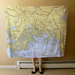 Nautical Chart Blankets, Louisiana Coastal Maps