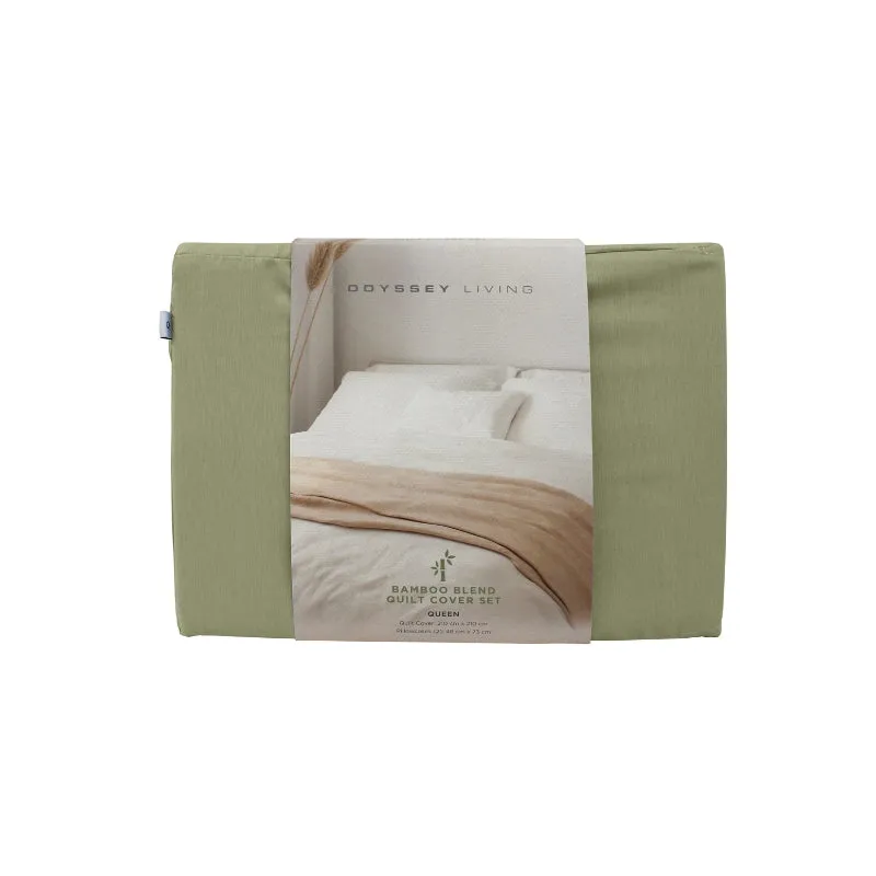 Odyssey Living Bamboo Blend Olive Quilt Cover Set