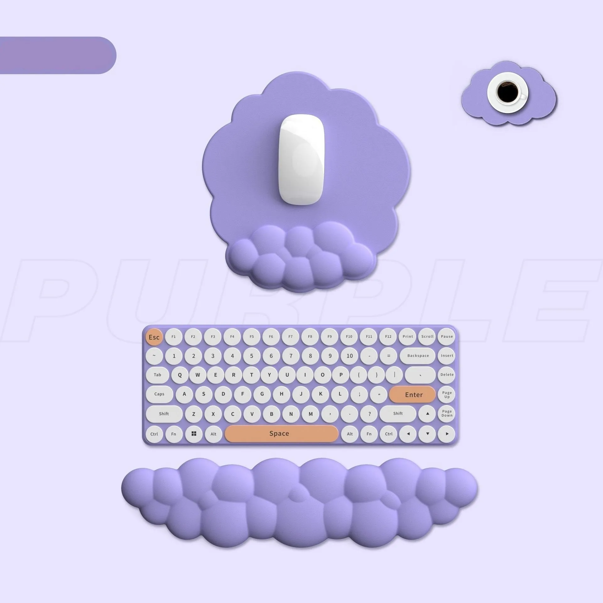 Puffy Cloud Pastel Wrist Rest