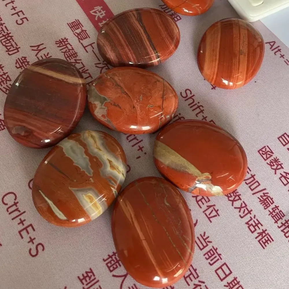 Red Jasper Worry Stone - Oval Palm Stone - Root Chakra - Palmstone - Healing Crystals - Smooth Stone -  Earth Stone - Emotional Stability