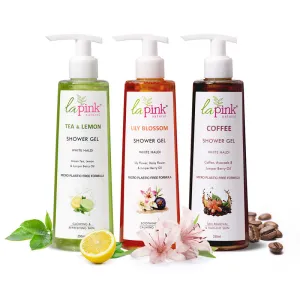 Refreshing Shower Gel | Tea Lemon | Lily Blossom | Coffee | Set Of 3