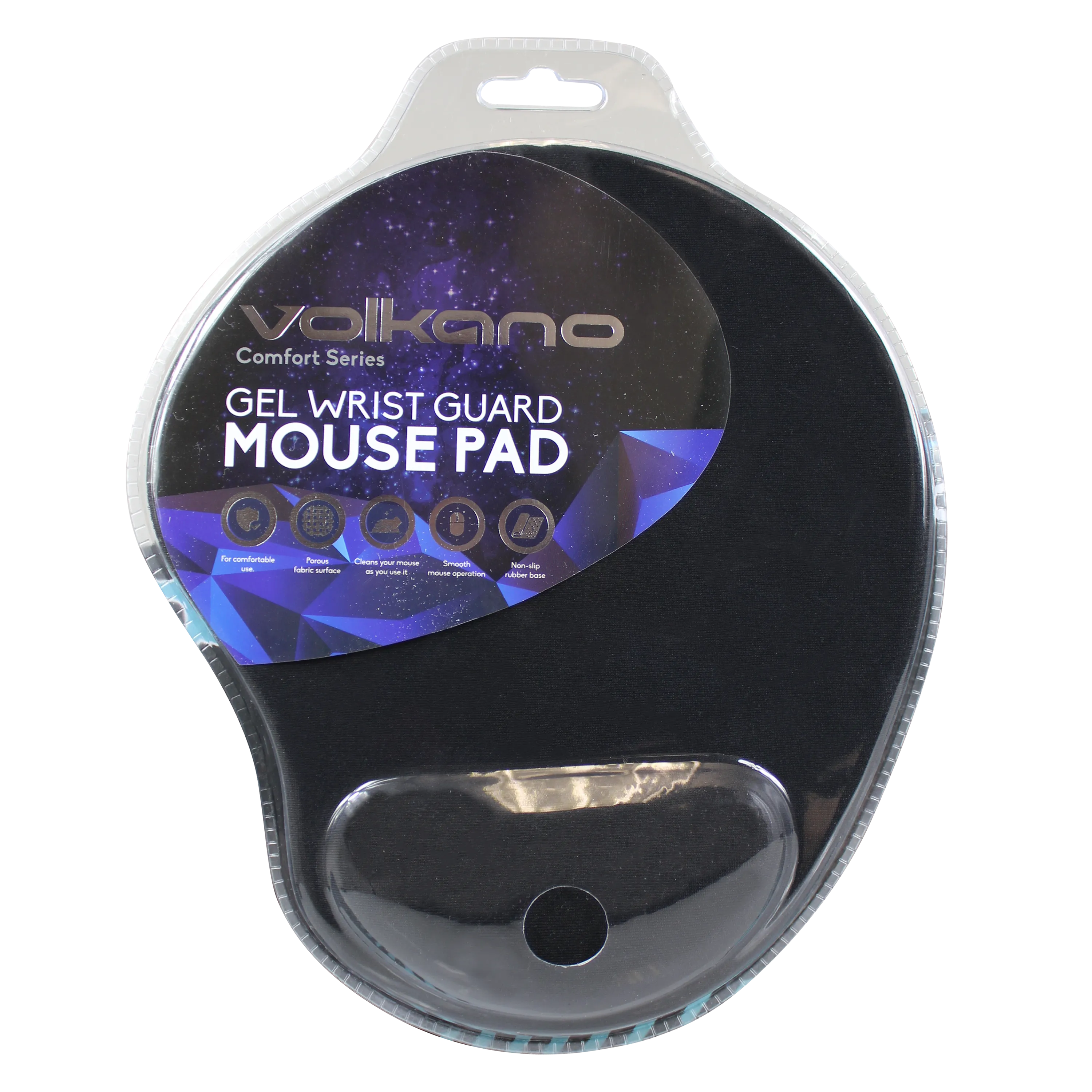 Volkano Comfort series gel wristguard mousepad - black