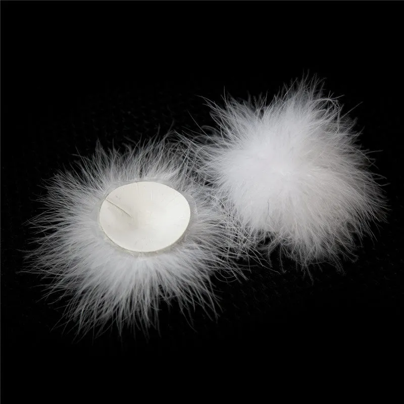 White Fluffy Nipple Cover